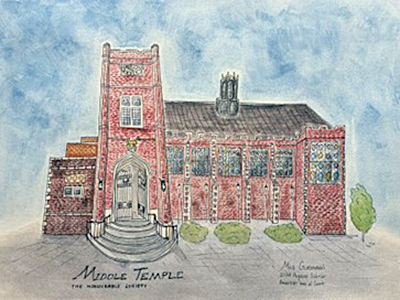 Middle Temple Watercolor by Meg Glasmann